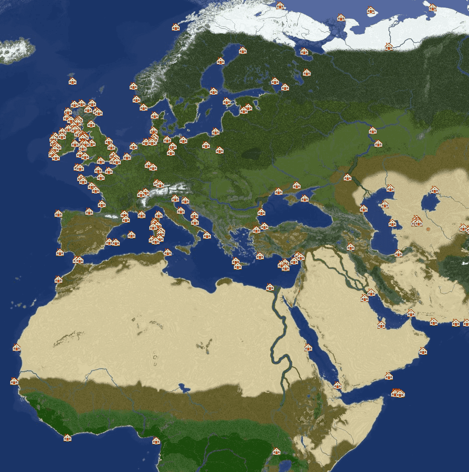 Anchor points around Eurasia and North Africa Anchor points around Eurasia and North Africa